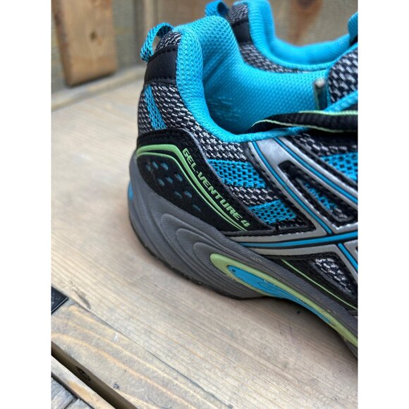 US8.5 ASIC GEL VENTURE 4 Turquoise Gray Running Training Shoes Women - Picture 3 of 9